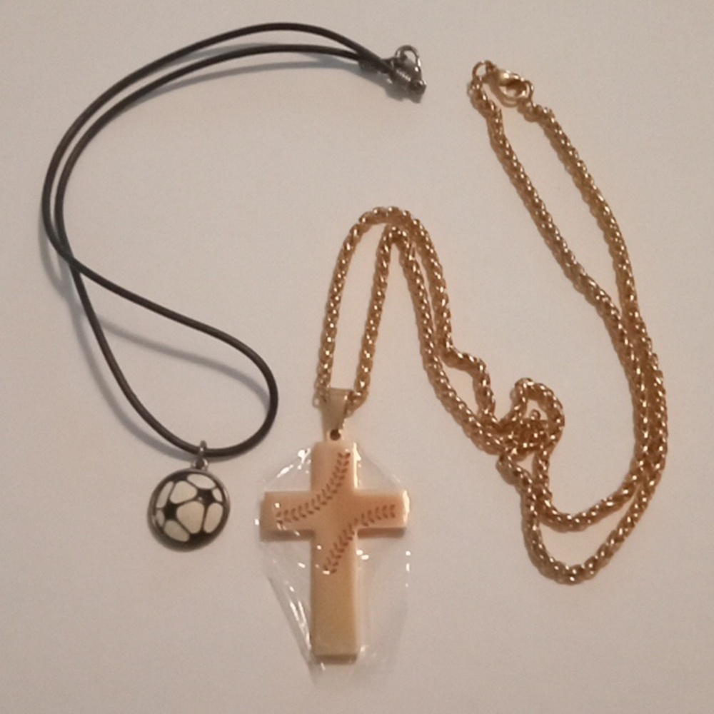 #1152.  2 Piece Sports Necklace Bundle, Baseball & Soccer Necklace Bundle